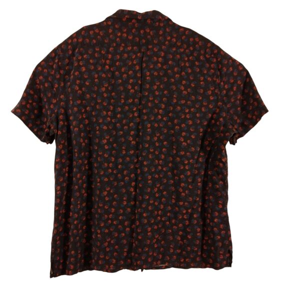 Express hawaiian shirt mens L Large blue rayon all over floral short sleeve - Picture 2 of 11